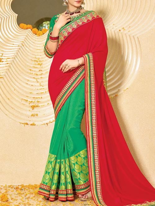 zari border half & half saree - 15344263 - Very Small Image - 1