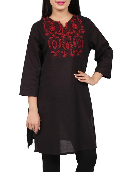 straight embroidered kurta - 15344421 - Very Small Image - 1