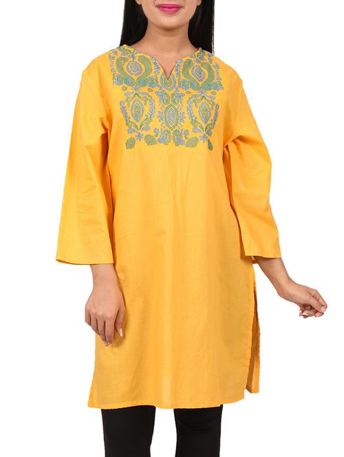 straight embroidered kurta - 15344426 - Very Small Image - 1