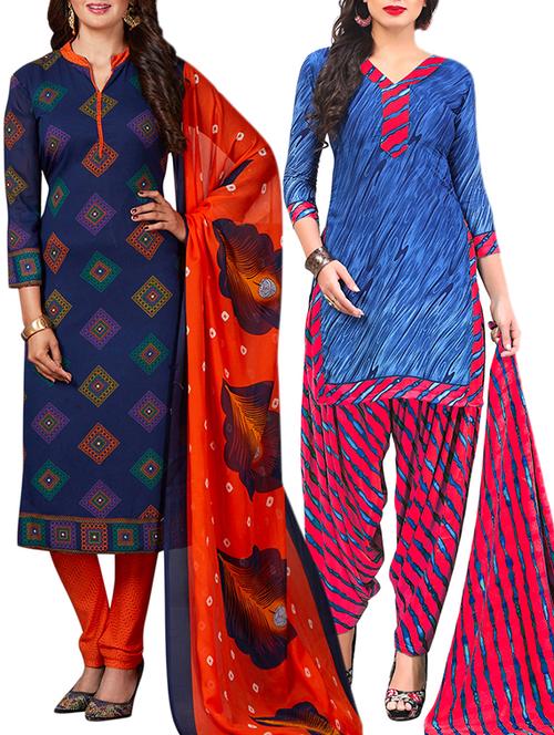 multi colored unstitched combo suit - 15344808 - Very Small Image - 1
