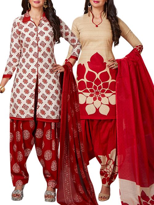 multi colored unstitched combo suit - 15344878 - Very Small Image - 1