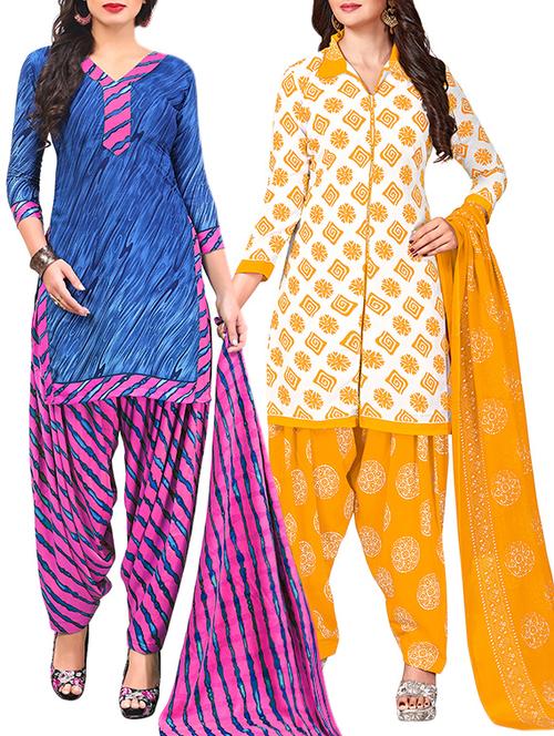multi colored unstitched combo suit - 15344896 - Very Small Image - 1