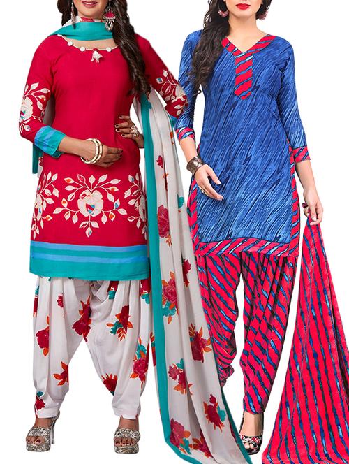 multi colored unstitched combo suit - 15344971 - Very Small Image - 1