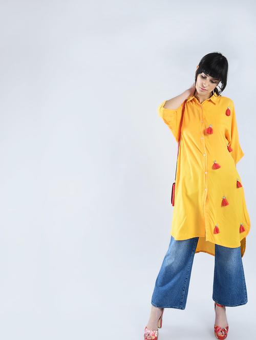 high low tassels kurta - 15345824 - Very Small Image - 1