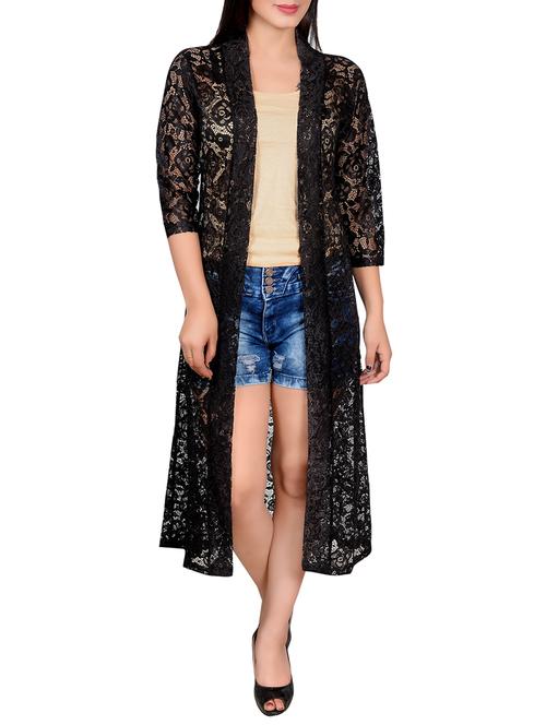 floral mesh lace detail shrug - 15348930 - Very Small Image - 1