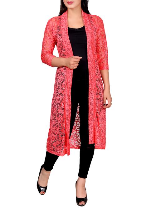 floral mesh lace detail shrug - 15348932 - Very Small Image - 1
