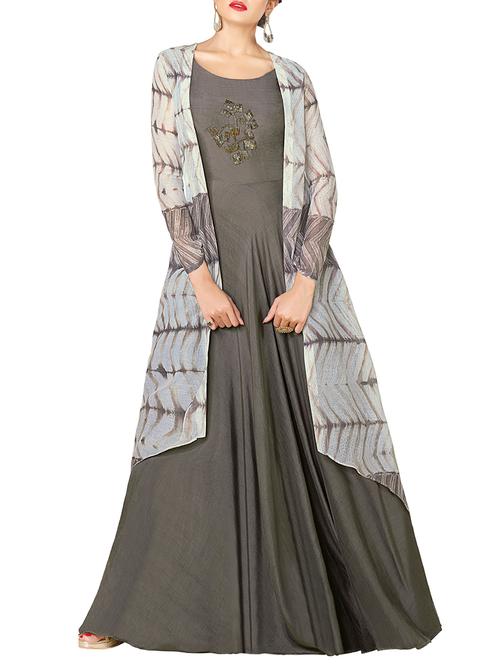 embellished flared gown - 15349495 - Very Small Image - 1