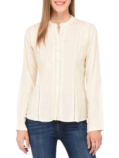 lace trim detail shirt - 15350145 - Very Small Image - 1
