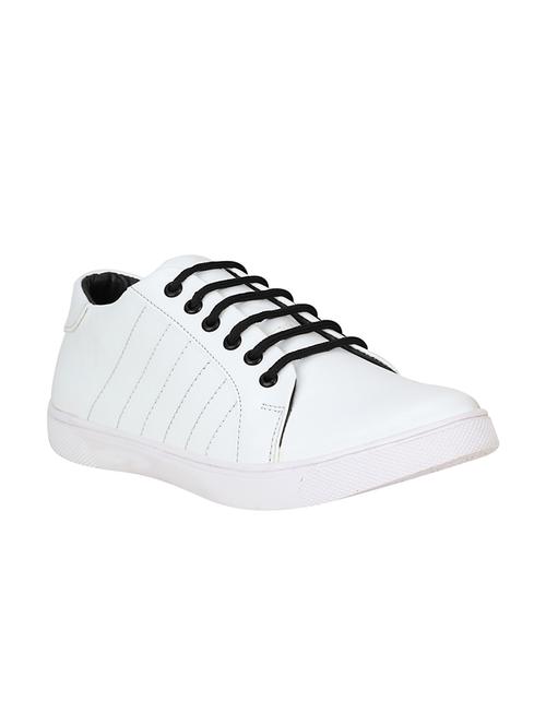 white leatherette lace up sneaker - 15350353 - Very Small Image - 1