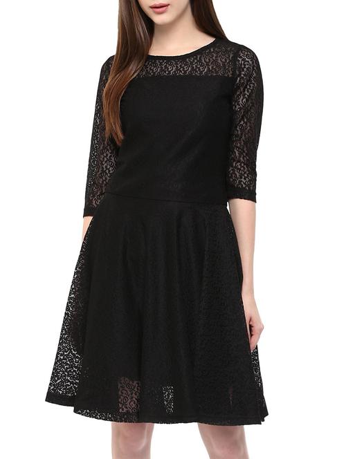 lacy fit and flare dress - 15351318 - Very Small Image - 1