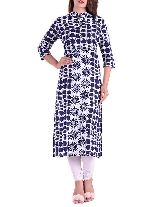 printed straight kurta - 15351510 - Very Small Image - 1