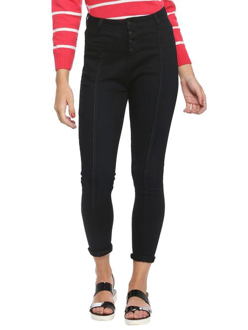 high rise solid jeans - 15352233 - Very Small Image - 1