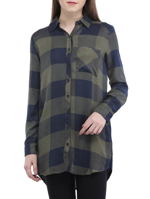 checkered shirt tunic - 15352474 - Very Small Image - 1
