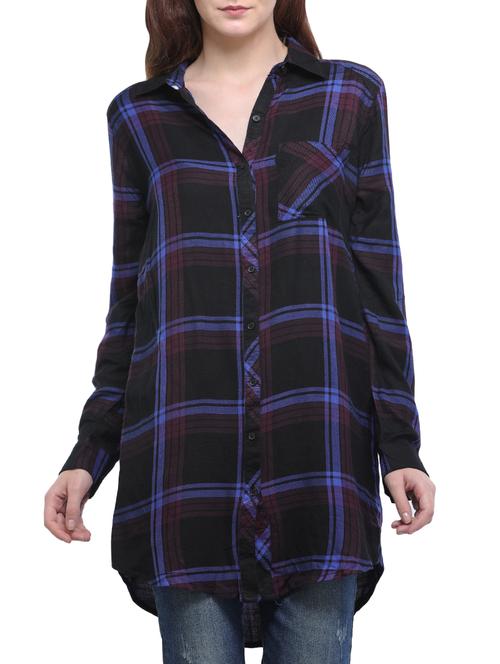 checkered shirt tunic - 15352476 - Very Small Image - 1