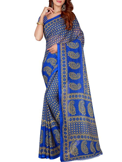 geometrical printed saree with blouse - 15352662 - Very Small Image - 1