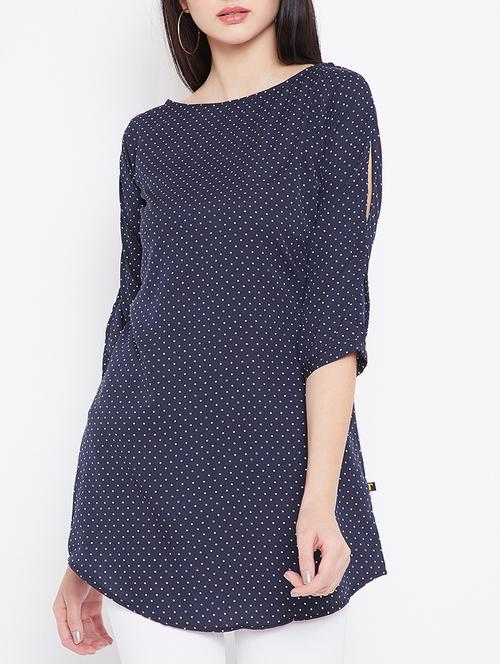 pin dots slit sleeved tunic - 15353844 - Very Small Image - 1