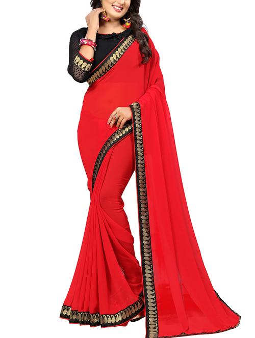 delicate golden lace border saree with blouse - 15354254 - Very Small Image - 1