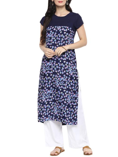 printed straight kurta - 15354286 - Very Small Image - 1