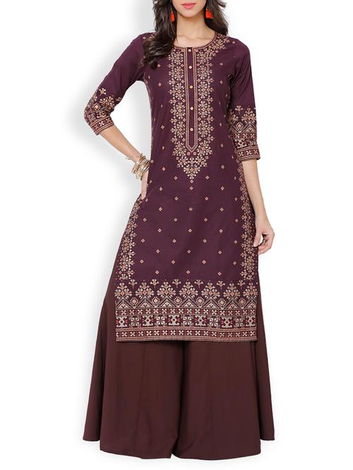 block print straight kurta - 15354859 - Very Small Image - 1