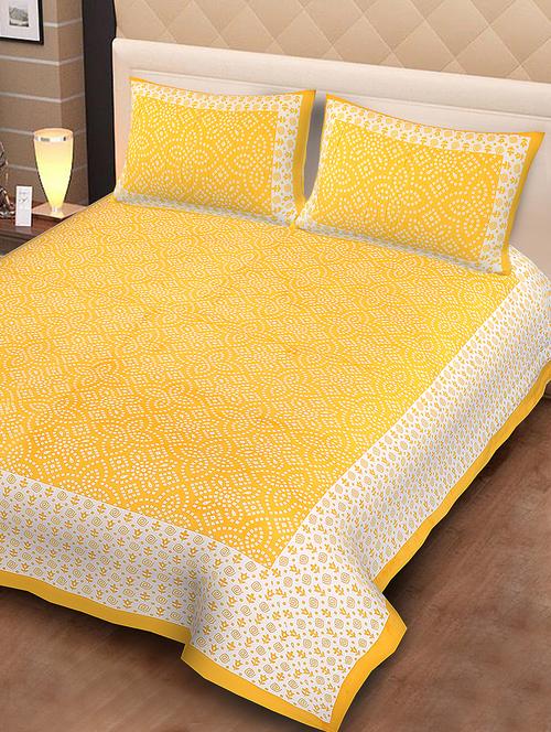 cotton double bedsheet with 2 pillow covers - 15355245 - Very Small Image - 1