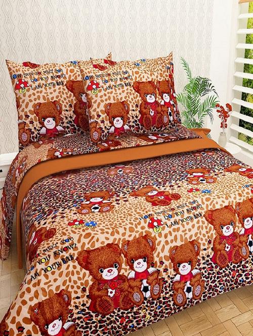 polycotton double bedsheet with 2 pillow covers - 15358886 - Very Small Image - 1