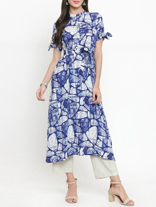 flared printed kurta - 15359134 - Very Small Image - 1