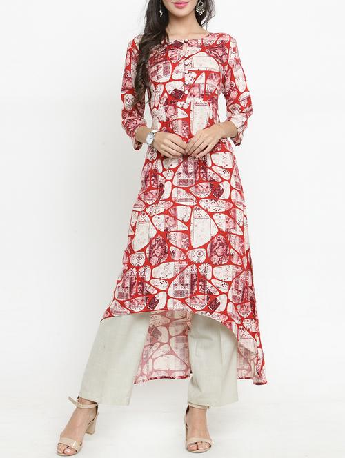 asymmetric printed kurta - 15359145 - Very Small Image - 1