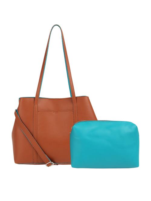 tan leatherette (pu) regular tote - 15359520 - Very Small Image - 1