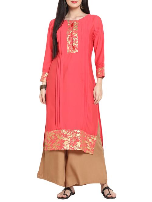 pintucks straight kurta - 15359535 - Very Small Image - 1