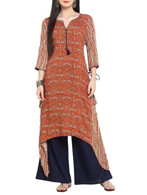 asymmetric printed kurta - 15359542 - Very Small Image - 1