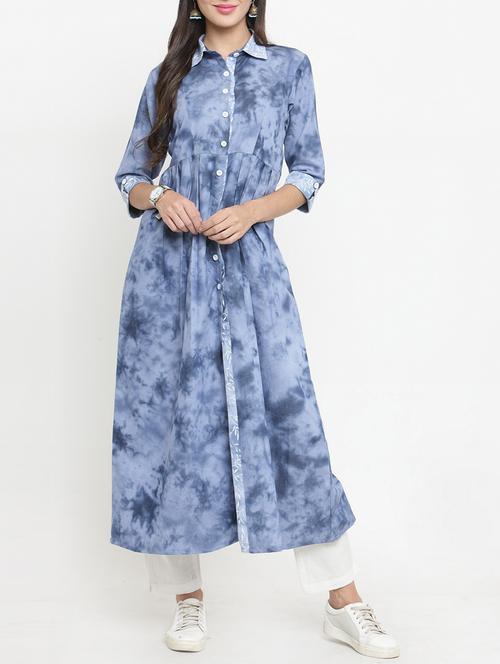 shirt collar kurta & pant set - 15359841 - Very Small Image - 1