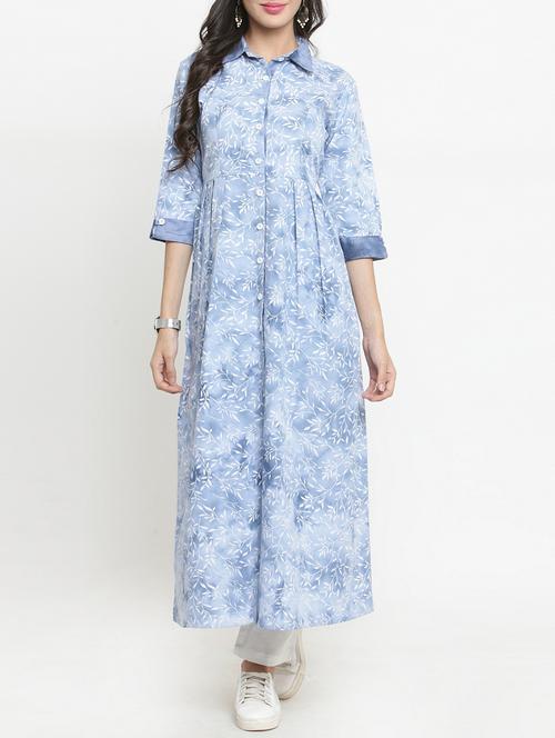shirt collar kurta & pant set - 15359842 - Very Small Image - 1