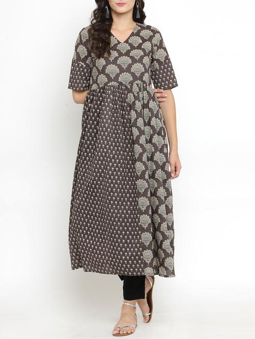 block printed kurta pant set - 15359882 - Very Small Image - 1