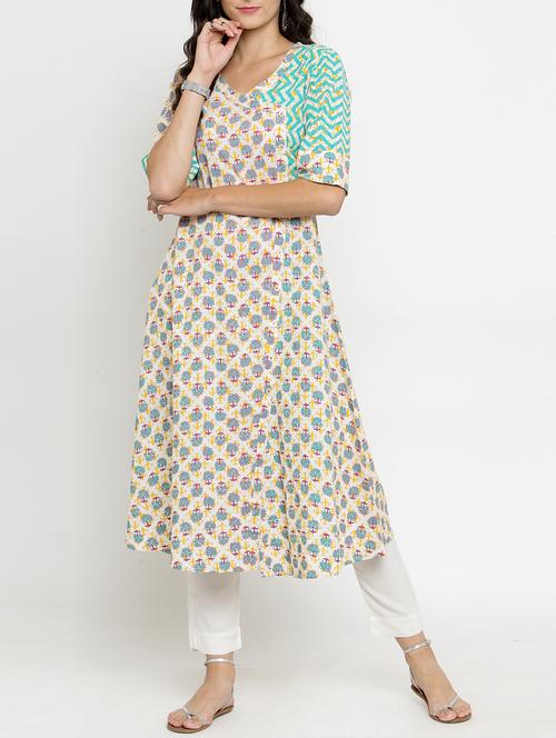 multi print angrakha kurta pant set - 15359888 - Very Small Image - 1