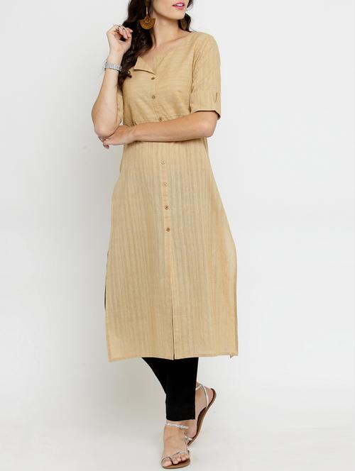 seemless neckline kurta pant set - 15359890 - Very Small Image - 1