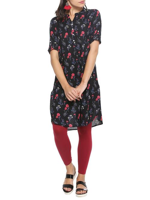 a-line printed kurta - 15360250 - Very Small Image - 1