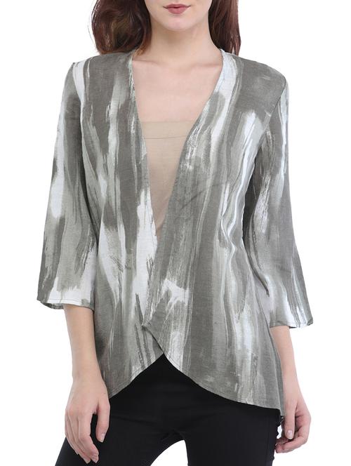 quarter sleeved printed shrug - 15360777 - Very Small Image - 1
