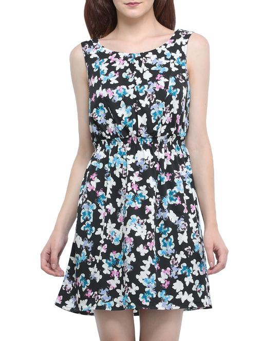 elasticated waist butterfly print dress - 15360784 - Very Small Image - 1