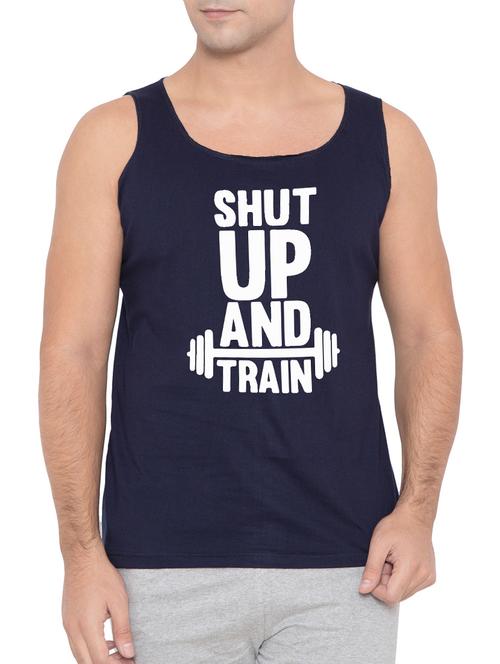 navy cotton blend vest - 15360836 - Very Small Image - 1