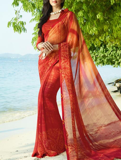 abstract printed saree - 15360912 - Very Small Image - 1