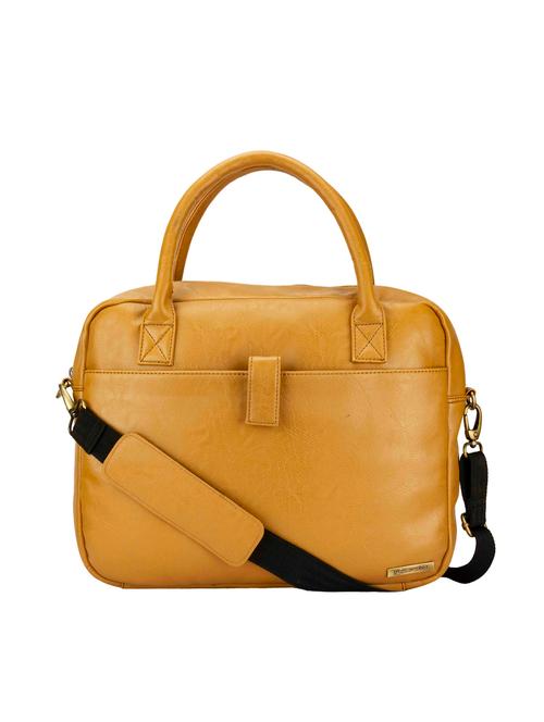 yellow leatherette (pu) laptop bag - 15361432 - Very Small Image - 1