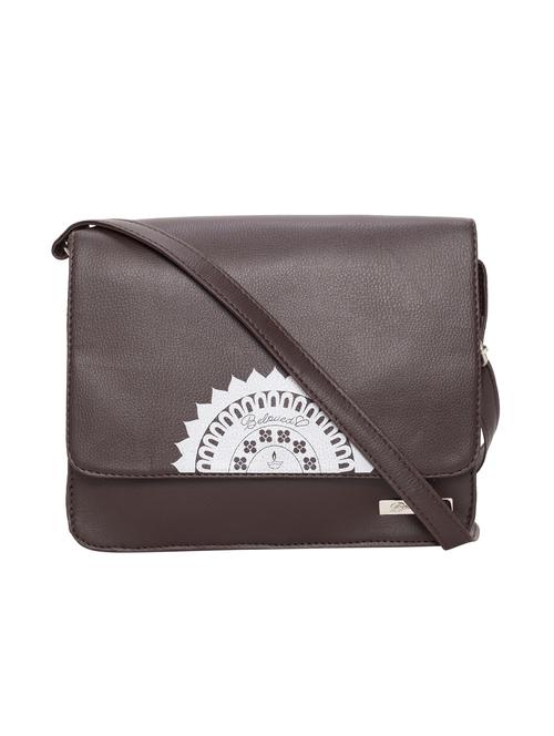 brown leatherette (pu) sling bag - 15361436 - Very Small Image - 1