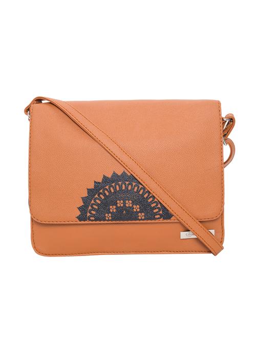 tan leatherette (pu) sling bag - 15361445 - Very Small Image - 1