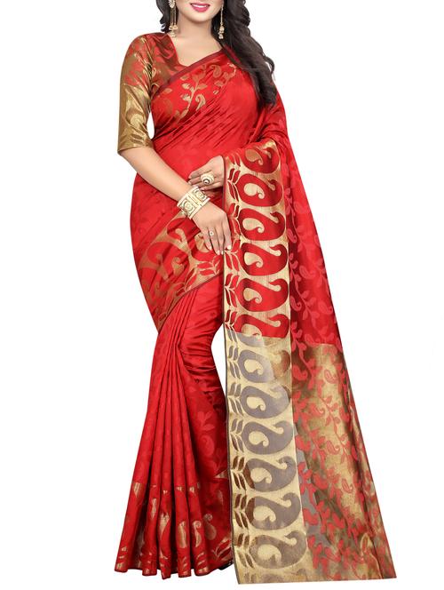 paisley jacquard work saree with blouse - 15362107 - Very Small Image - 1