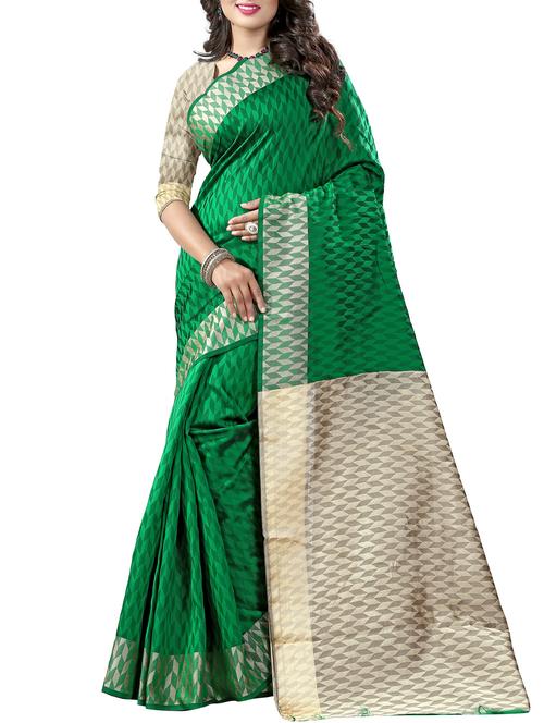 contrast pallu jacquard work saree with blouse - 15362116 - Very Small Image - 1
