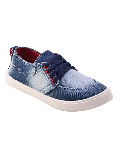 blue denim lace up sneakers - 15362438 - Very Small Image - 1