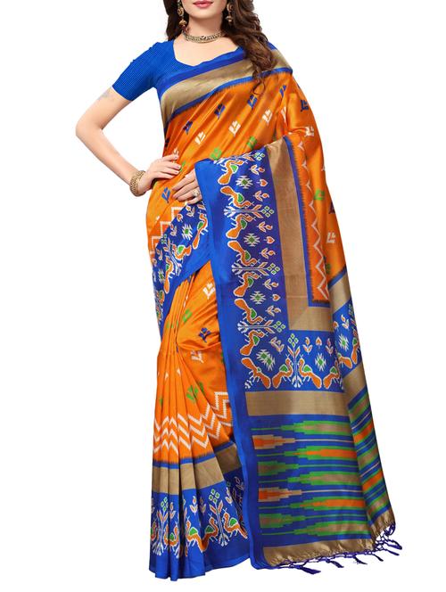 conversational printed saree with blouse - 15362740 - Very Small Image - 1