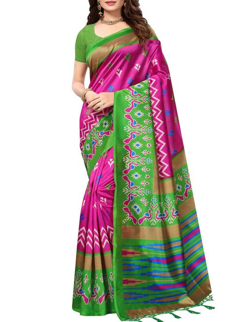 conversational printed saree with blouse - 15362742 - Very Small Image - 1