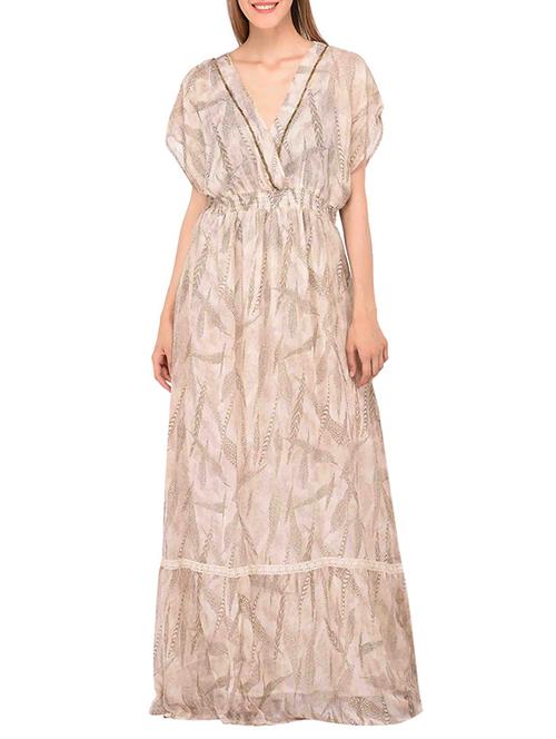 v-neck printed maxi dress - 15363407 - Very Small Image - 1