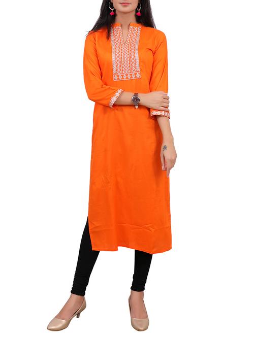 embroidered straight kurta - 15363656 - Very Small Image - 1
